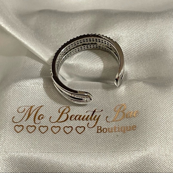 Silver Crystal Stack Ring - Picture 3 of 6